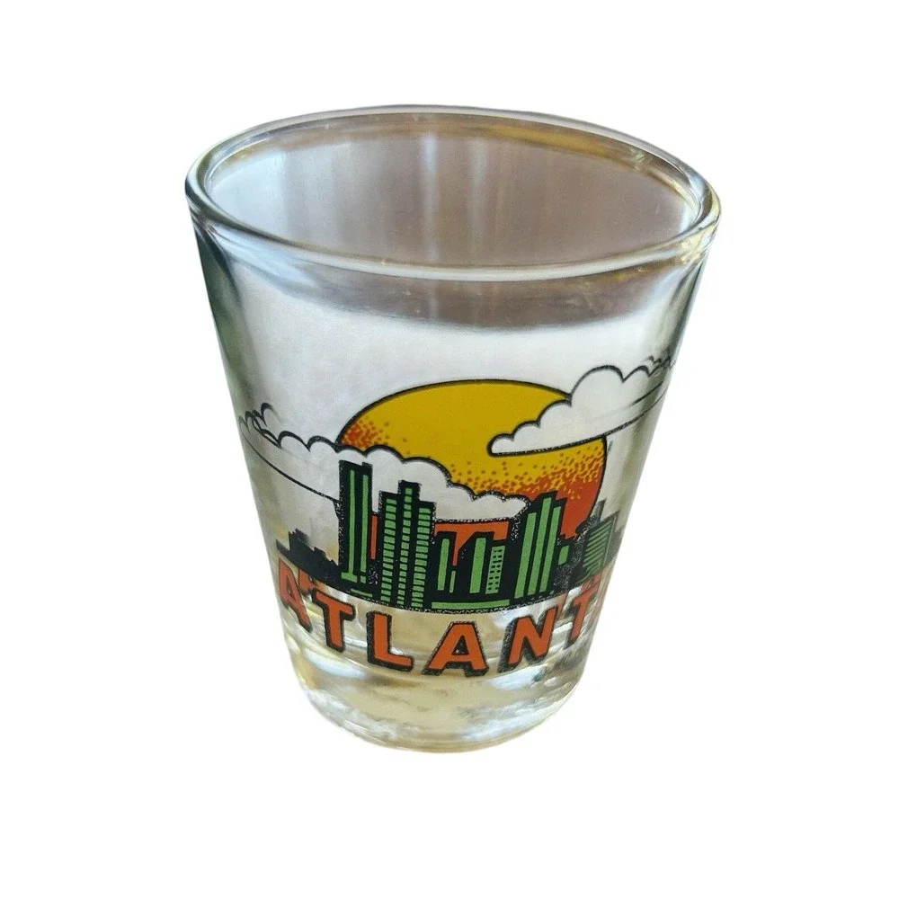 Atlanta Georgia Souvenir Shot‎ Glass Original Purchase Label On Bottom